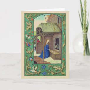 Nativity Illuminated Manuskript Christmas Card Feiertagskarte