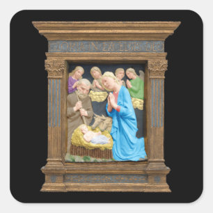 NATIVITY Luca Della Robbia Quadratischer Aufkleber