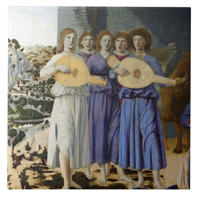 NATIVITY OF JESUS, ANGELS by PIERO DELLA FRANCESCA Fliese (Vorderseite)