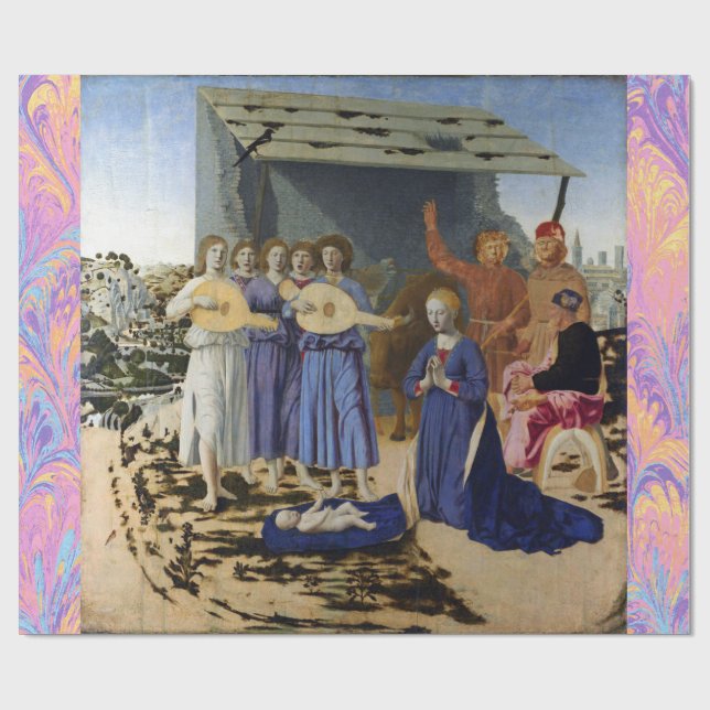 NATIVITY OF JESUS, ANGELS by PIERO DELLA FRANCESCA Geschenkpapier (Flach)