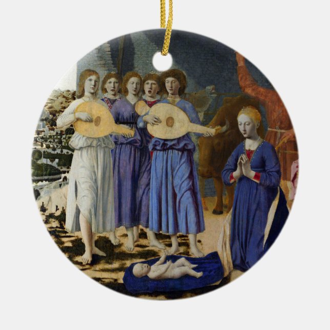 NATIVITY OF JESUS, ANGELS by PIERO DELLA FRANCESCA Keramik Ornament (Vorne)