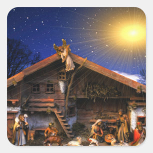 Nativity of Jesus Christ Quadratischer Aufkleber