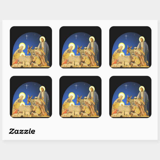 Nativity Quadratischer Aufkleber (Blatt)