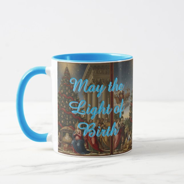 Nativity Santa Combo Christmas Coffee Mug Tasse (Links)