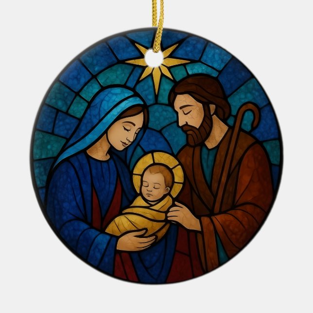 Nativity Scene Baby Jesus Manger Christmas Keramik Ornament (Vorne)