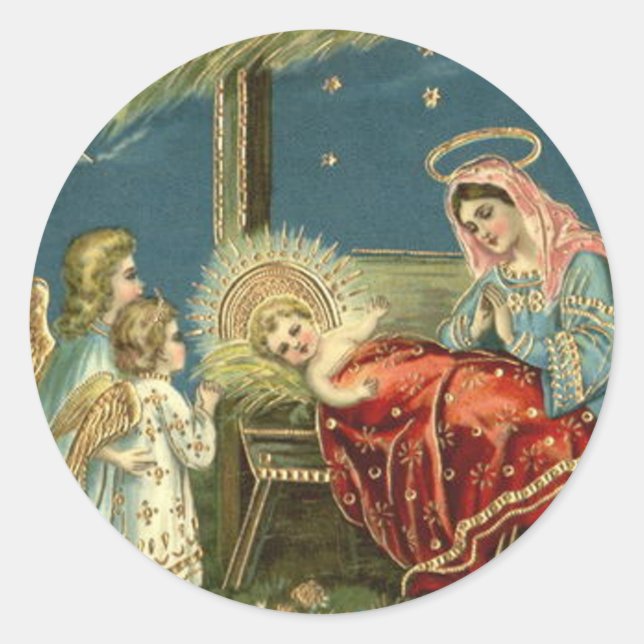 Nativity Scene Bethlehem Ster Sticker (Vorderseite)