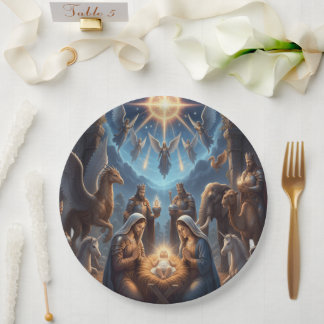 Nativity Scene Christmas Plate – Holy Night Décor Pappteller