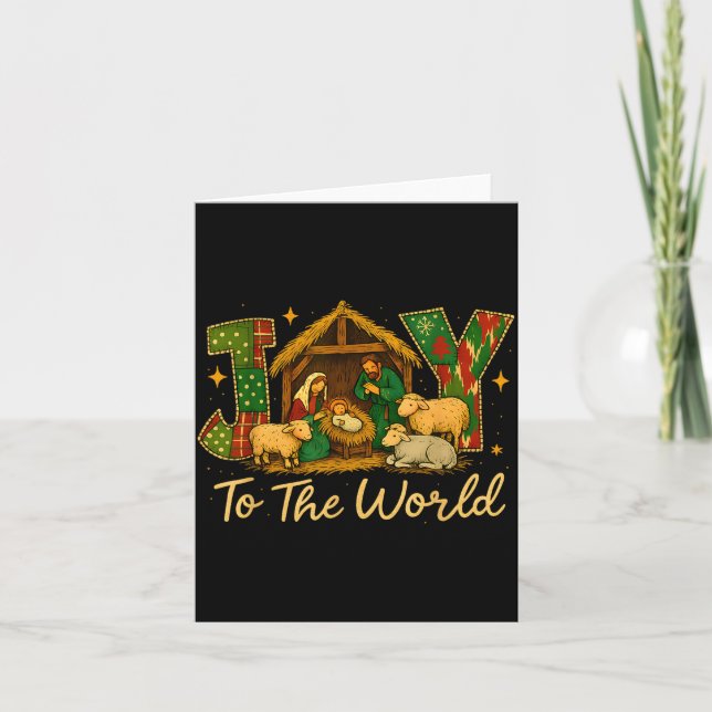 Nativity Scene Joy To The World – Christmas Faith  Karte (Vorderseite)