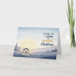 Nativity Scene Warm and Peaceful Christmas Art Feiertagskarte