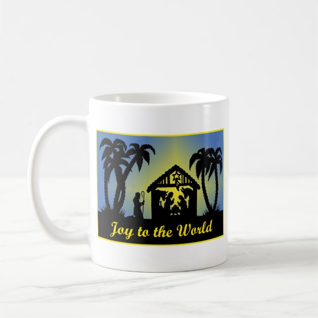 Nativity-Silhouette-Freude zur Welt Kaffeetasse (Links)