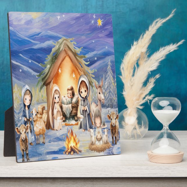 Nativity Tabletop Easel Fotoplatte (Seite)