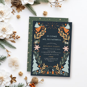 Nativs Angels Navy Blue Weihnachtsfeier Einladung