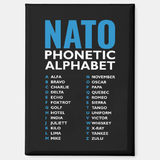 NATO-Buchstabenalphabet ALFA BRAVO CHARLIE Magnet