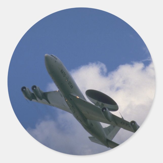 NATO E-3A Sentry AWACS Flugzeug Runder Aufkleber (Vorderseite)