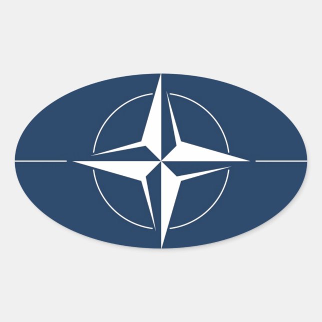 NATO Flag Ovaler Aufkleber (Vorderseite)