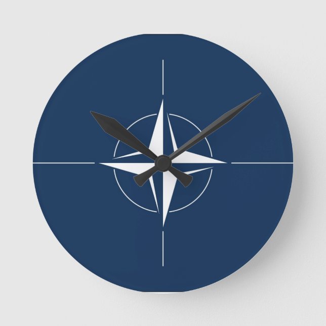 NATO Flag Runde Wanduhr (Vorderseite)