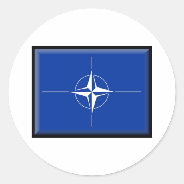 NATO Flag Runder Aufkleber (Vorderseite)