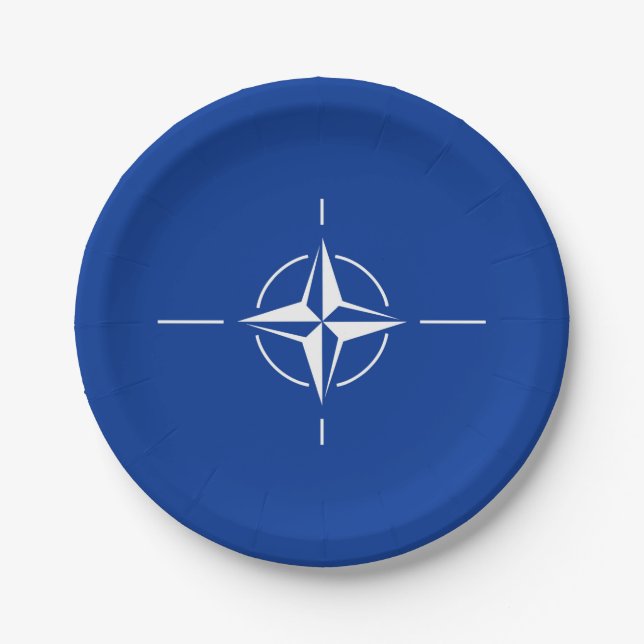 NATO-Flagge Nordatlantikvertragsorganisation Allia Pappteller (Vorderseite)
