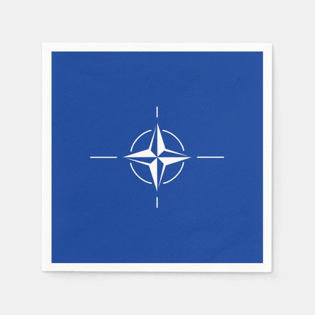 NATO-Flagge Nordatlantikvertragsorganisation Allia Serviette (Vorderseite)