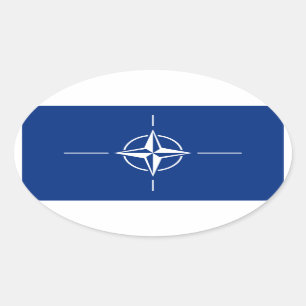 NATO-Flagge Ovaler Aufkleber