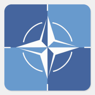 NATO-ONAT-Flaggensymbol des Nordatlantikvertragsor Quadratischer Aufkleber