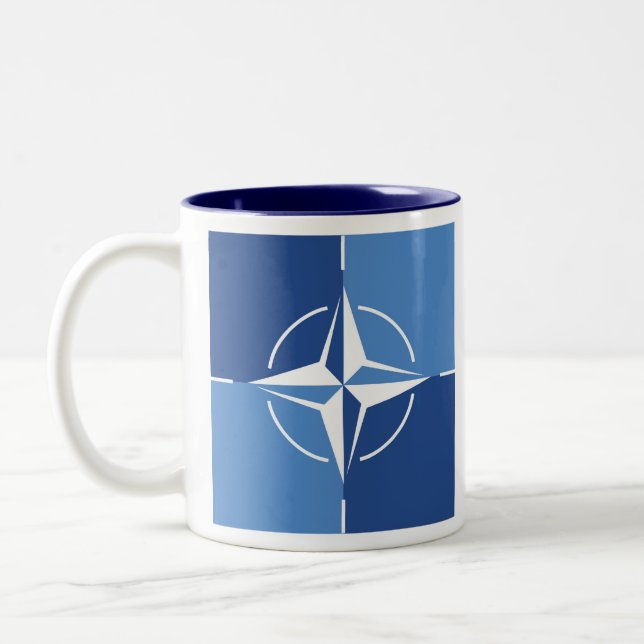 NATO-ONAT-Flaggensymbol des Nordatlantikvertragsor Zweifarbige Tasse (Links)