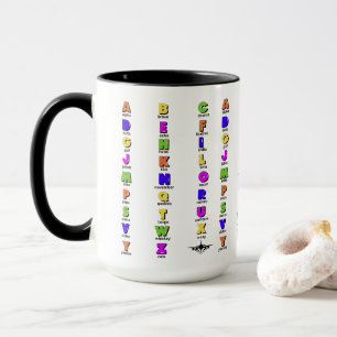 NATO Phonetisch Alphabet, farbenfroh Tasse