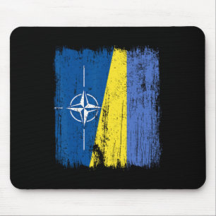 Nato Ukraine Halbe Flagge Otan Ukrainisches Erbe  Mousepad
