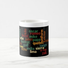 NATOlautalphabet (dunkler Hintergrund) Kaffeetasse