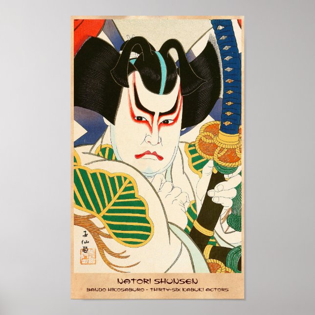 Natori Shunsen Bando Hikosaburo 36 Kabuki Poster (Vorne)