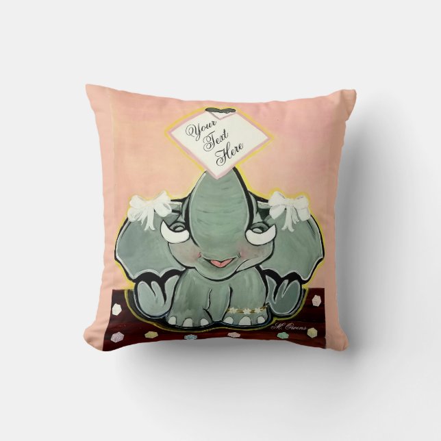 Natosha, der Baby Elephant Speller Kissen (Vorderseite)