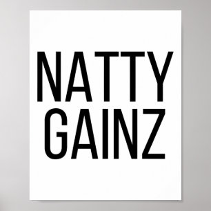 Natty Gainz Steroidfreies Fitnessstudio Und Bodybu Poster