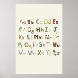 Natur Alphabet Kinder Botanische Erkundung ABC Poster