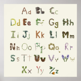 Natur Alphabet Kinder Erziehung Botanisches ABC Poster