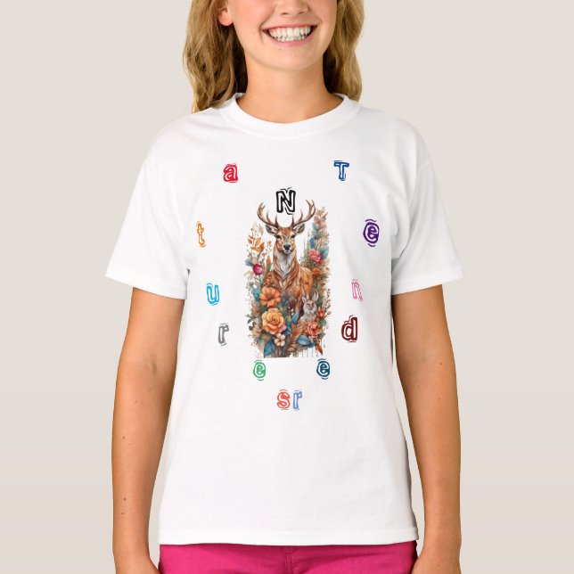 Natur-Angebot: Ruhe, Hirsch und Fauna T-Shirt (Vorderseite)