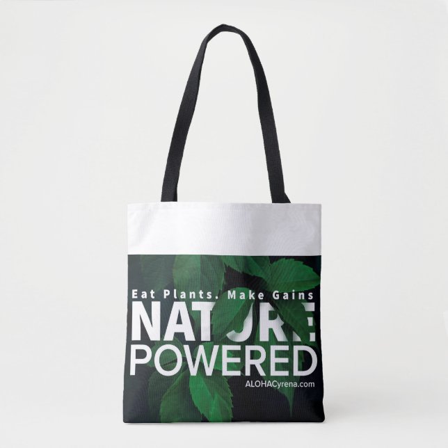 Natur angetrieben. Essen Sie Pflanzen. Machen Sie Tasche (Vorderseite)
