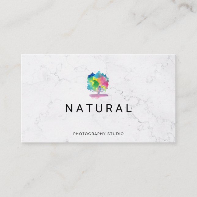 Natur | Aquarellbaum Visitenkarte (Vorderseite)