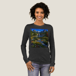 Natur Berge Wasserfälle See Teich Wilde Blumen Tri-Blend Shirt