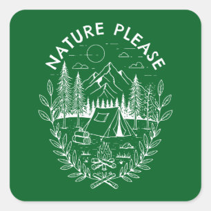 Natur bitte quadratischer aufkleber