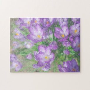 Natur Blassfarbene Lila Pastelle Crocus Blume Blüt