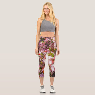 Natur blüht Herz in Blume sanfte Blüten Capri Leggings
