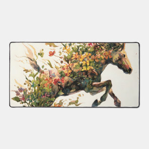 Natur Botanisches Blumenhorse Jumping Schreibtischunterlage