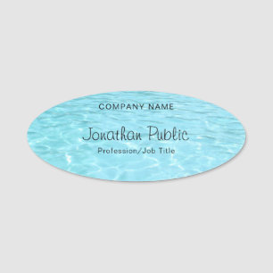 Natur Elegant Blaues Wasser Handschrift Aqua Moder Namensschild