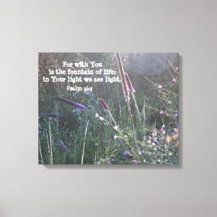 Natur-Fotografie mit Schrifts-Vers (Psalm 6: 9) Leinwanddruck