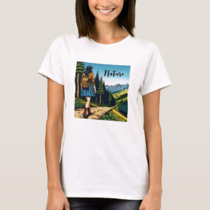 Natur Frauen wandern auf einem Pfad T-Shirt