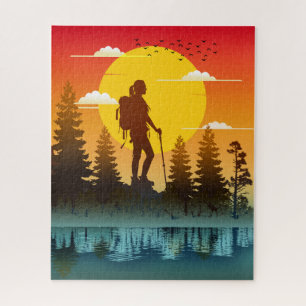 Natur Frauen Wandern Sonnenuntergang