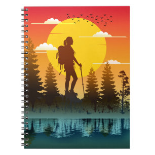 Natur Frauen Wandern Sonnenuntergang Notizblock
