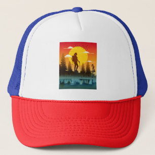 Natur Frauen Wandern Sonnenuntergang Truckerkappe