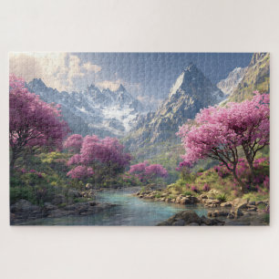 Natur Frühlingsberge Farbige Blühende Blumen