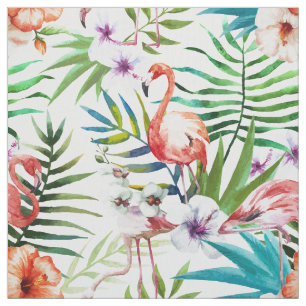 Natur-Gartenmuster des extravaganten Flamingos Stoff